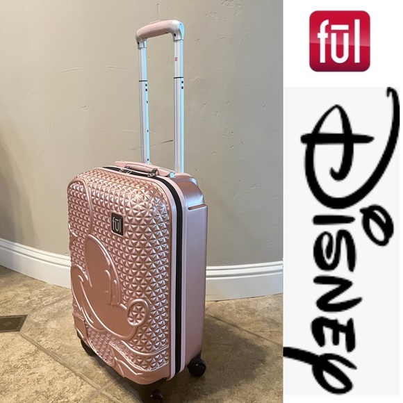 Ful Disney Mickey Mouse 21” Carry On rose gold Luggage set*NWT - Picture 2 of 4